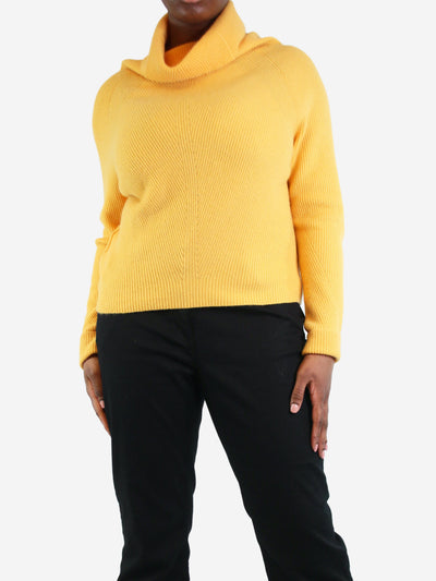 Yellow ribbed high-neck jumper - size L Knitwear Eric Bompard 