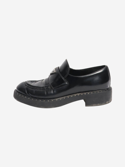 Black leather loafers - size EU 38.5 Flat Shoes Prada