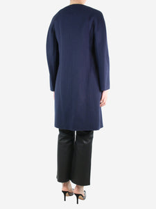 Max Mara Navy blue belted camel-hair coat - size UK 8