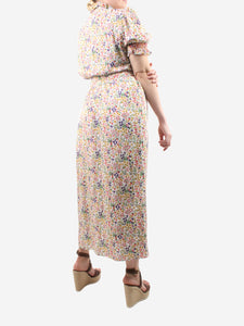 Loretta Caponi Multicoloured floral printed dress with belt - size L