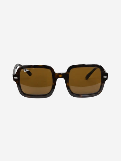 Brown square-framed tortoise shell sunglasses
