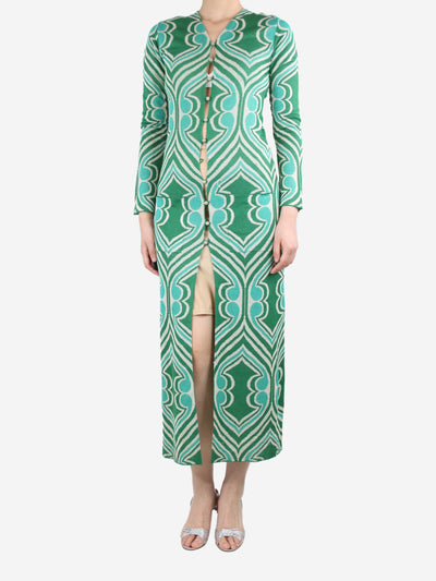 Green jacquard knit midi dress - size UK 8 Dresses Etro 
