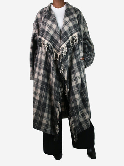 Grey checkered wool-blend scarf coat - size UK 10 Coats & Jackets Isabel Marant Etoile 