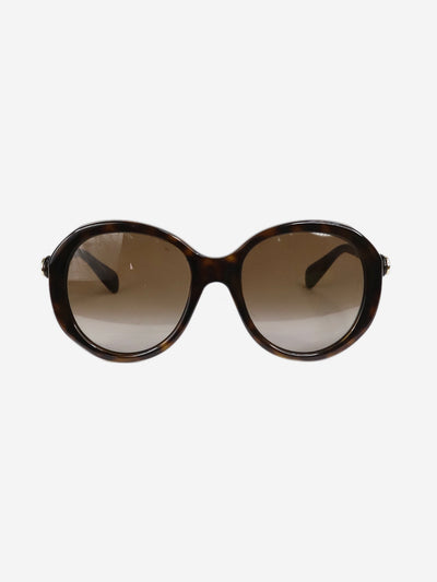Gucci Brown round oversized tortoise shell sunglasses - size Sunglasses Gucci 