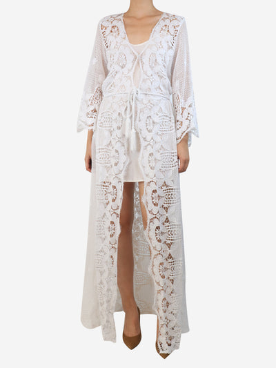 White lace maxi dress with slip - size S Dresses Ermanno Scervino