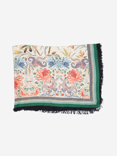 Multicolour floral frilled silk scarf Scarves Pierre-Louis Mascia 