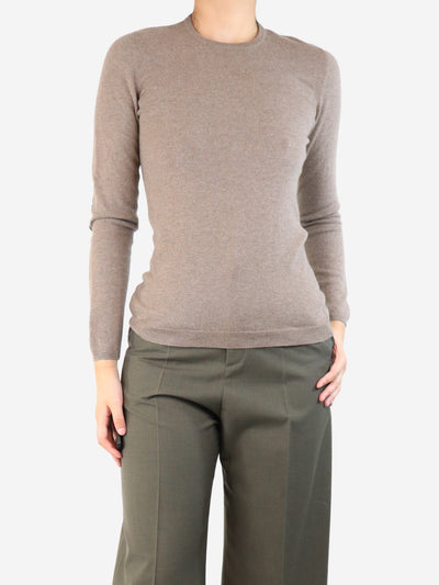 Brown cashmere jumper with suede elbow patch- size M Knitwear Brunello Cucinelli