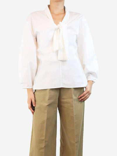 White v-neck shirt - size UK 10 Tops Carolina Herrera