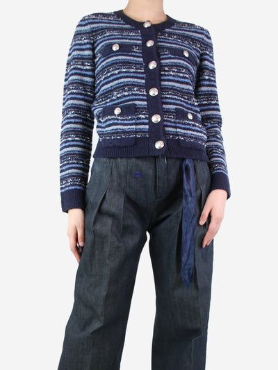 Blue metallic Woodson knit cardigan - size S Knitwear L'Agence 