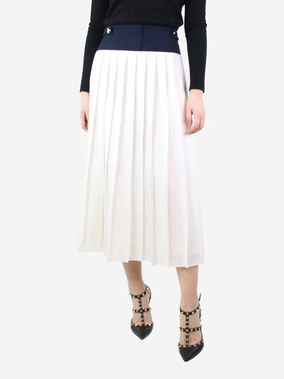 White pleated satin midi skirt - size UK 10 Skirts Victoria Victoria Beckham 