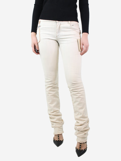 Cream contrast-stitched jeans - size UK 8 Trousers Stella McCartney 