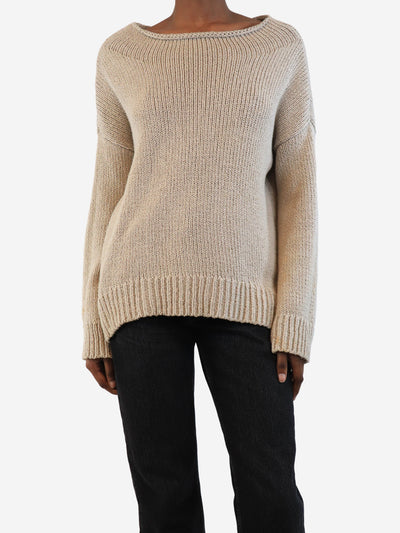 Bamford Oatmeal boat-neck jumper - size XS Knitwear Bamford