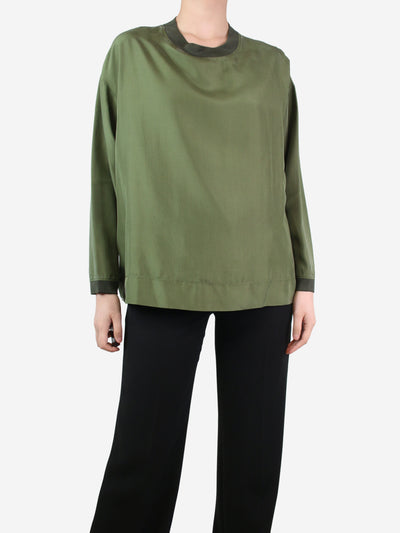 Green silk crewneck blouse - size S Tops Barena 