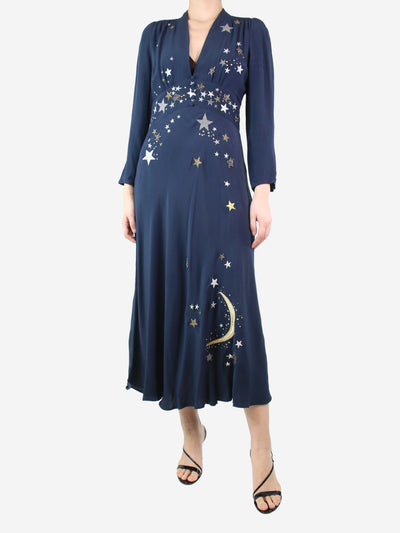 Blue star embroidered midi dress - size M Dresses Rixo 