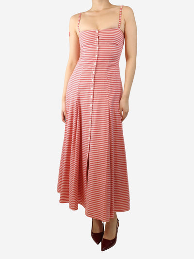 Red and white jacquard sundress - size UK 10 Dresses Gabriela Hearst