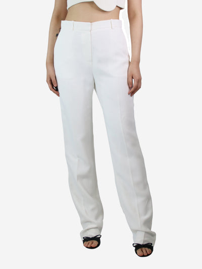 White straight-leg tailored trousers - size UK 12 Trousers Pallas Paris 