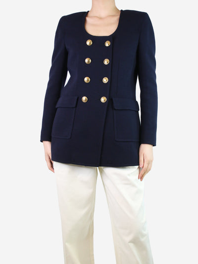 Blue double-breasted wool blazer - size UK 14 Coats & Jackets Saint Laurent 