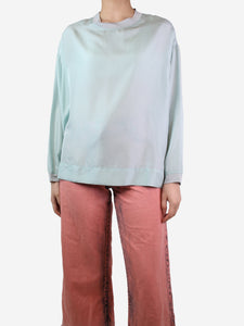 Barena Blue silk crewneck blouse - size S
