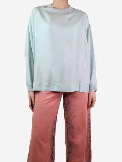 Blue silk crewneck blouse - size S Tops Barena 