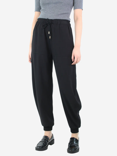 Black elasticated waist cuffed trousers - size UK 10 Trousers Chloe 