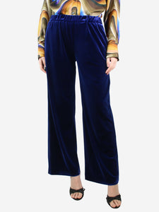 Kelly Blue velvet trousers - size UK 10
