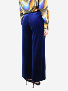 Kelly Blue velvet trousers - size UK 10