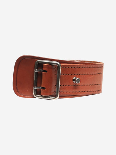 Brown thick leather belt Belts Saint Laurent