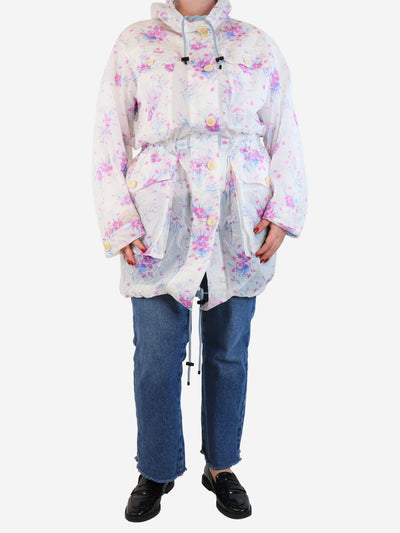 White sheer floral raincoat - size M Coats & Jackets Dries Van Noten