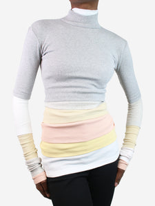 Y/PROJECT Multicoloured high-neck tiered top - size XS