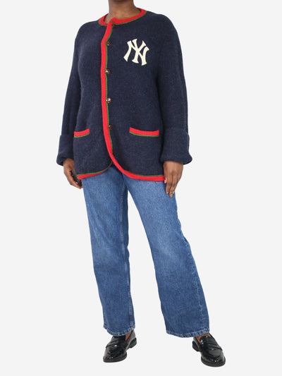 Navy blue Yankees wool-blend cardigan - size XL Knitwear Gucci 