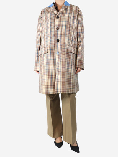Brown check car coat - size UK 10 Coats & Jackets Marni