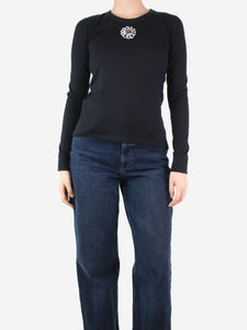 Chanel Black rosette jumper - size UK 8