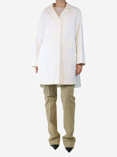 White cotton long coat - size UK 12 Coats & Jackets Herno