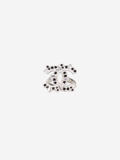 Silver embellished CC ring Rings Chanel 