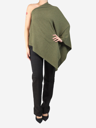 Green cashmere poncho - One size Knitwear Crimson