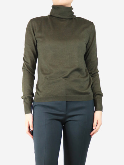Green long-sleeved roll neck jumper - size M Knitwear Saint Laurent