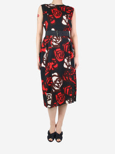 Marni Black sleeveless floral dress - size UK 10