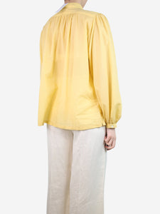 Hartford Yellow puff-sleeved shirt - size UK 10