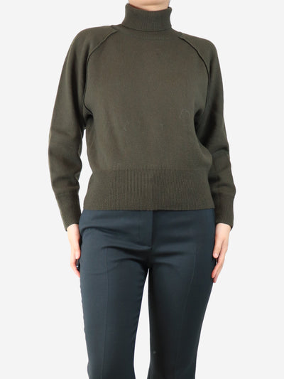 Khaki roll-neck wool jumper - size S Knitwear Natan