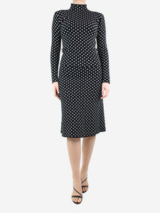 Balenciaga Black high-neck polka dot top and skirt set - size S