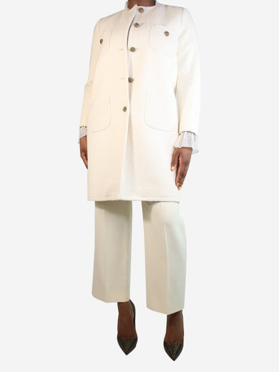 Cream tweed buttoned coat - size UK 12 Coats & Jackets Ba&sh 