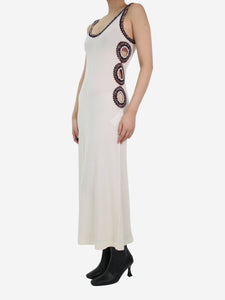 Chloe Cream maxi dress with side crochet detail - size M