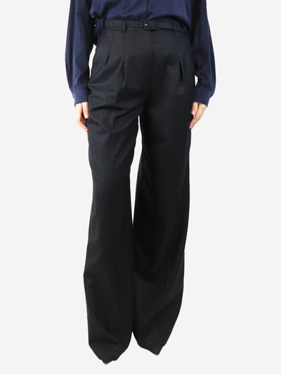 Black belted wide-leg trousers - size UK 10 Trousers Gabriela Hearst
