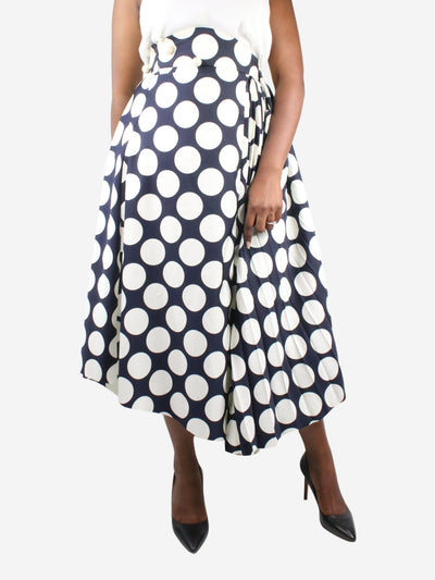 Blue polka dot pleated skirt - size FR 40 Skirts A.W.A.K.E.