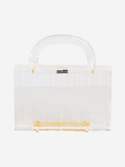 Clear lucite Pagoda top handle clutch Top Handle Bags L'Afshar
