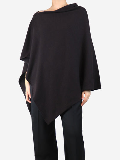 Dark brown cashmere poncho - One size Knitwear Crimson