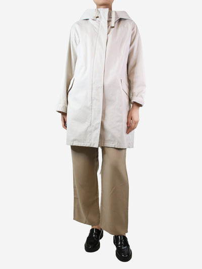 Grey hooded cotton coat - size UK 10 Coats & Jackets Max Mara 