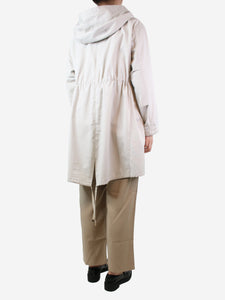 Max Mara Grey hooded cotton coat - size UK 10