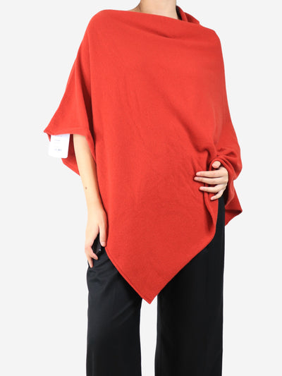 Red cashmere poncho - One size Knitwear Crimson