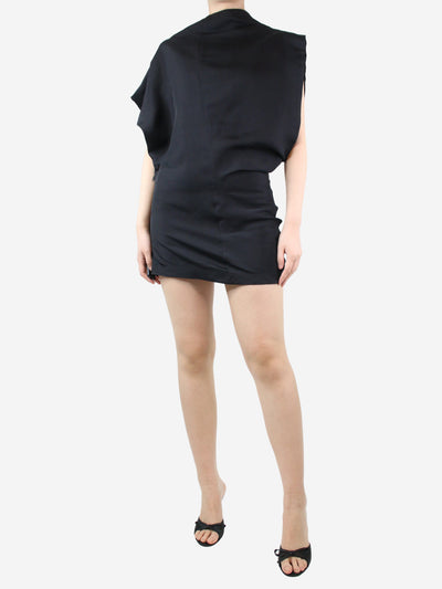 Black asymmetric satin dress - size UK 12 Dresses Jil Sander 